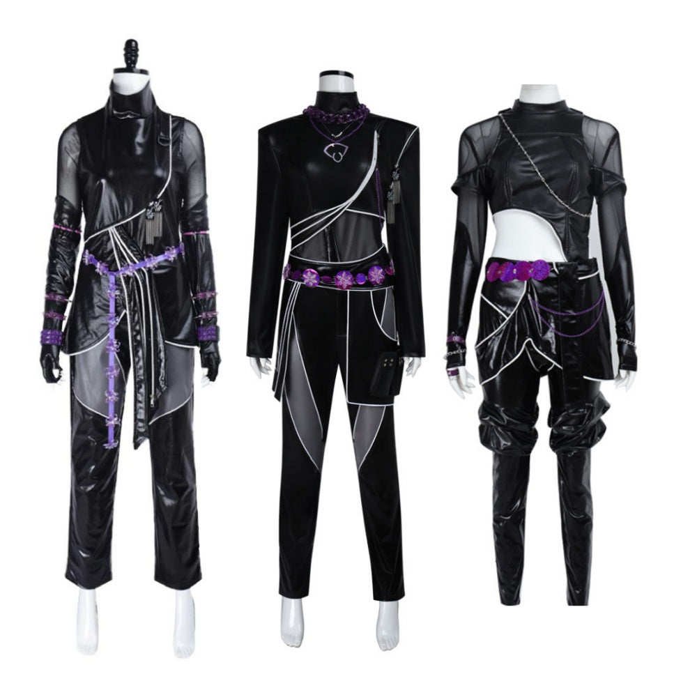 KPop Demon Hunters(2025) Huntrix Rumi Mira Zoey Combinaison Noire Cosplay Costume