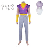 KPop Demon Hunters(2025) Saja Boys Mystery Tenue de Gilet Violet Cosplay Costume Perruque Clips