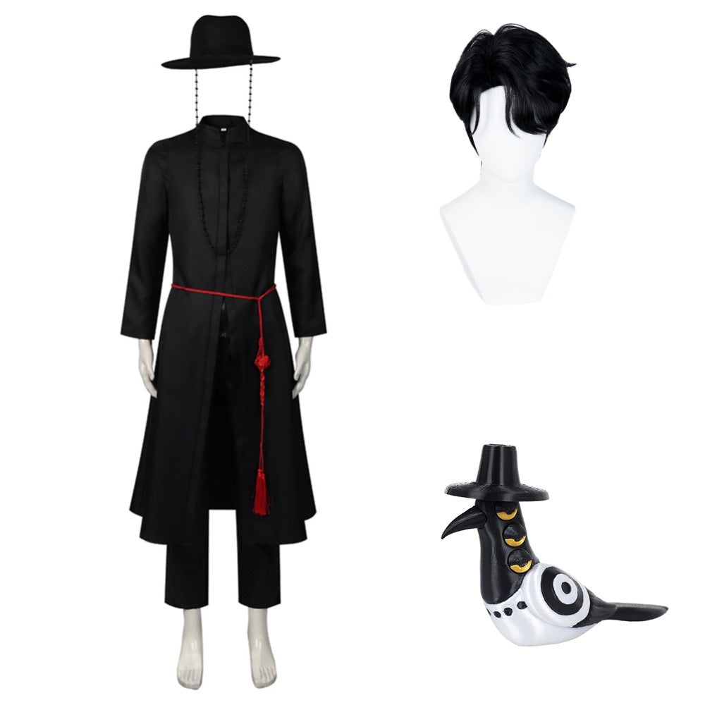 KPop Demon Hunters(2025) The Saja Boys Tenue Noire Cosplay Costume Perruque Ver.2