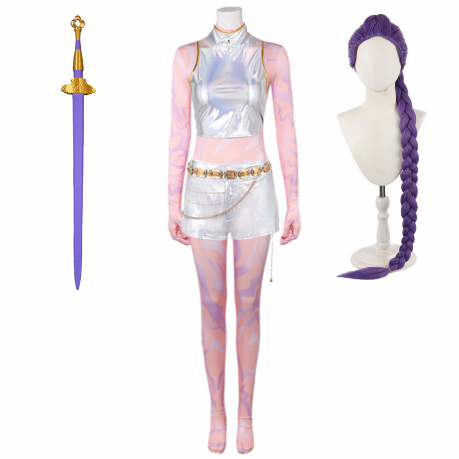 Costume Pour Fille Huntrixs – Déguisement K-pop / Démon Chasseur – Pour Enfants 3 à 14 Ans – Idéal Carnaval, Noël, Halloween, Fêtes