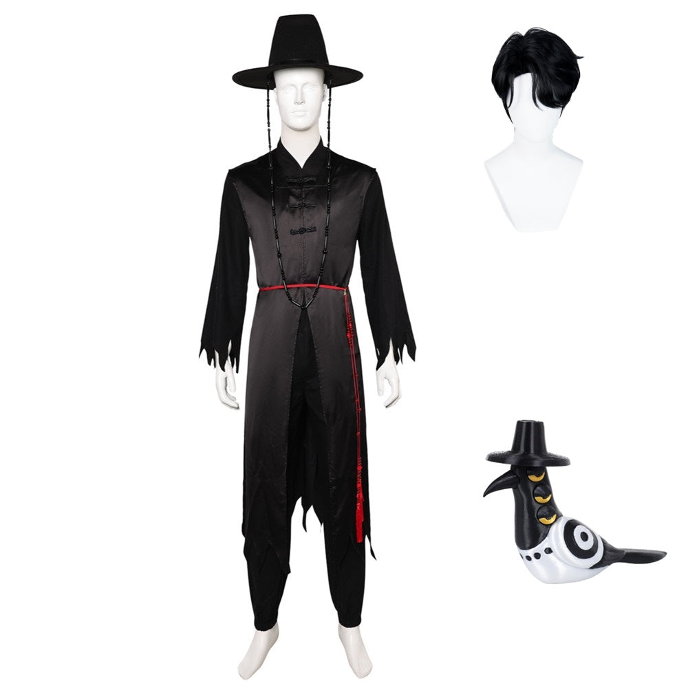 KPop Demon Hunters The Saja Boys Jinu Saja Demon Tenue Noire Cosplay Costume Ver.2 Perruque Ver.2