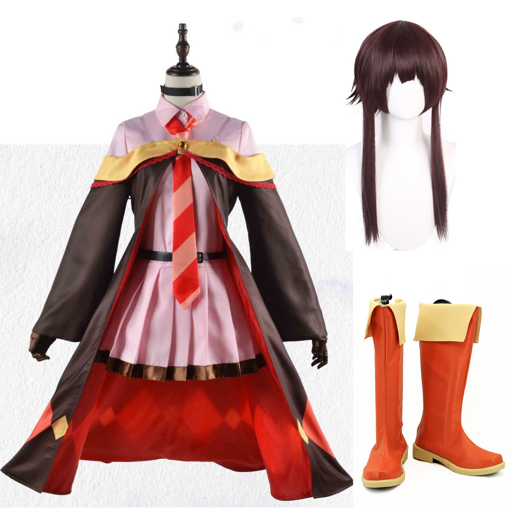 Konosuba: Sois Béni Monde Merveilleux! Megumin Femme Cosplay Costume Perruque Chaussures