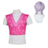 Mystery Gilet Rose Haut Blanc Cosplay Costume