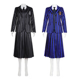La Famille Addams 2(2025)Mercredi Uniforme Bleu/Noir Cosplay Costume