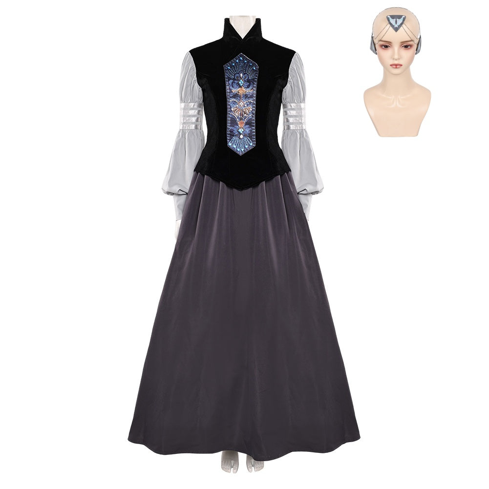 La Guerre des Étoiles Padme Amidala Naberrie Robe Noire Cosplay Costume Accessoire