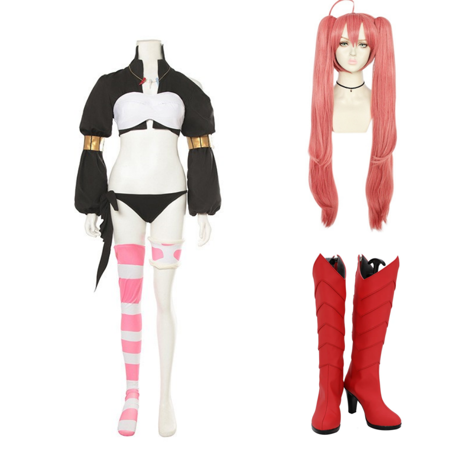 Moi, Quand Je Me Réincarne en Slime Milim Cosplay Costume Perruque Chaussures