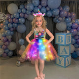 Déguisement Enfant Fille Licorne de Noël LED Tutu Robe