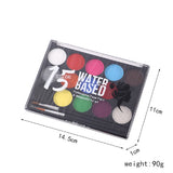 Cosplay Accessoire Peinture Corporelle Hydrosoluble pour Maquillage Scénique Halloween 15 Couleurs