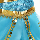Déguisement Fille Jasmine Princesse Tenue Costume pour Mardi Gras