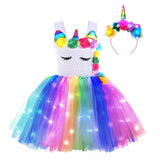 Déguisement Enfant Fille Licorne de Noël LED Tutu Robe