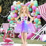 Déguisement Enfant Fille Licorne de Noël LED Tutu Robe