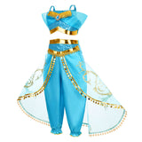Déguisement Fille Jasmine Princesse Tenue Costume pour Mardi Gras