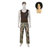 One Piece Live Action 2(2026) Usopp Tenue de Camouflage Verte Cosplay Costume Perruque