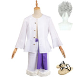 One Piece Luffy Nika Blanc Veste Cosplay Costume Perruque Chaussures