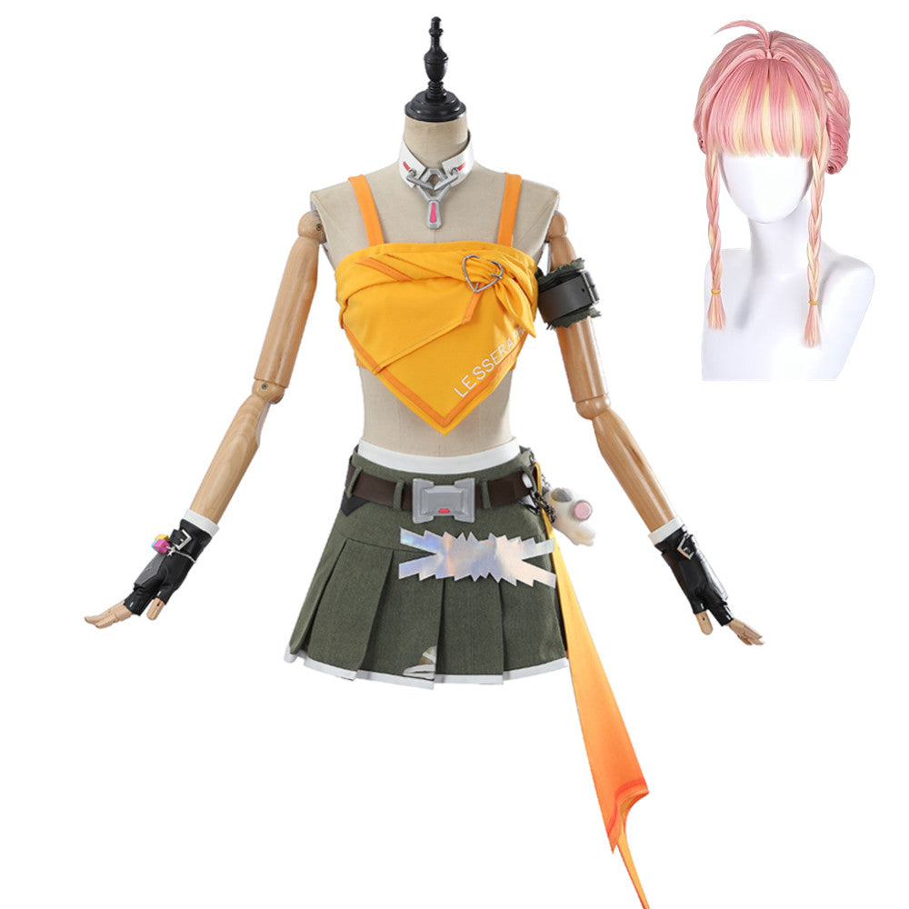 Overwatch 2 Mercy Idole Tenue de Gilet Orange Cosplay Costume Perruque