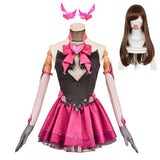 Overwatch D.VA Robe Rose et Noire Cosplay Costume