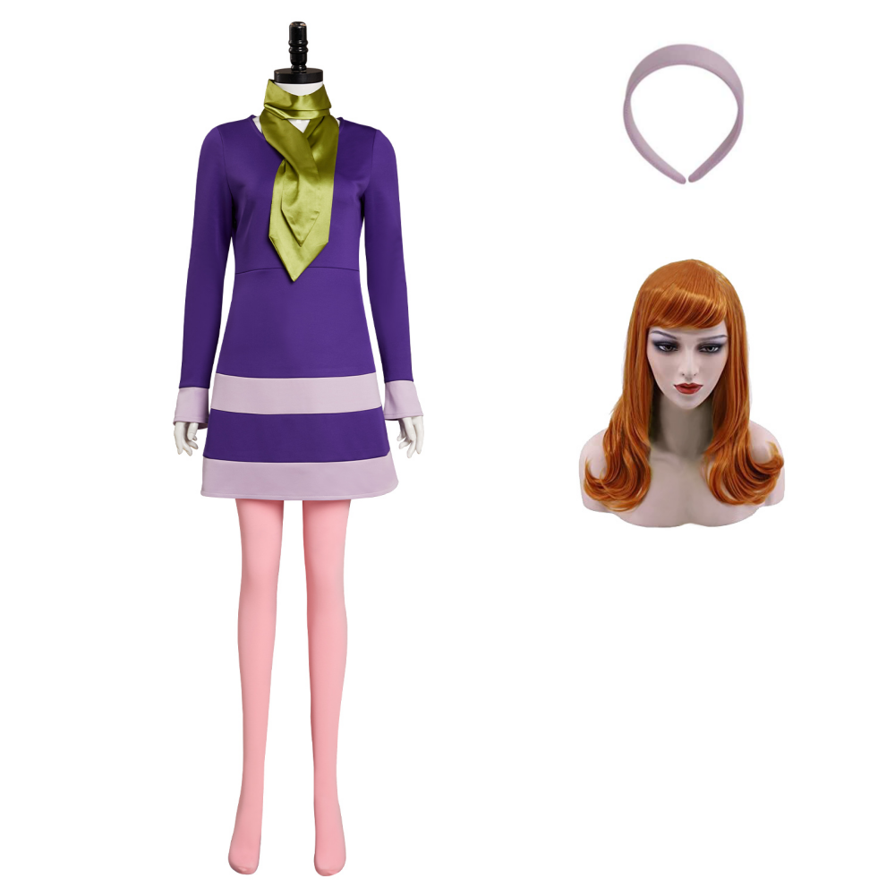 Scooby Doo Where Are You Daphne Blake Cosplay Costume Perruque Serre-tete