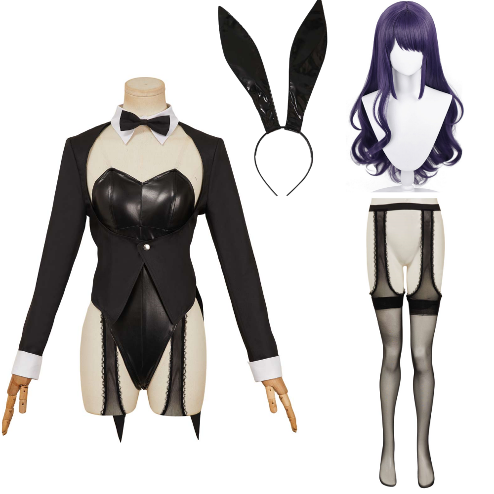 Sexy Cosplay Doll 2(2025) Kitagawa Marin Bunny Girl Tenue Noire Cosplay Costume Perruque