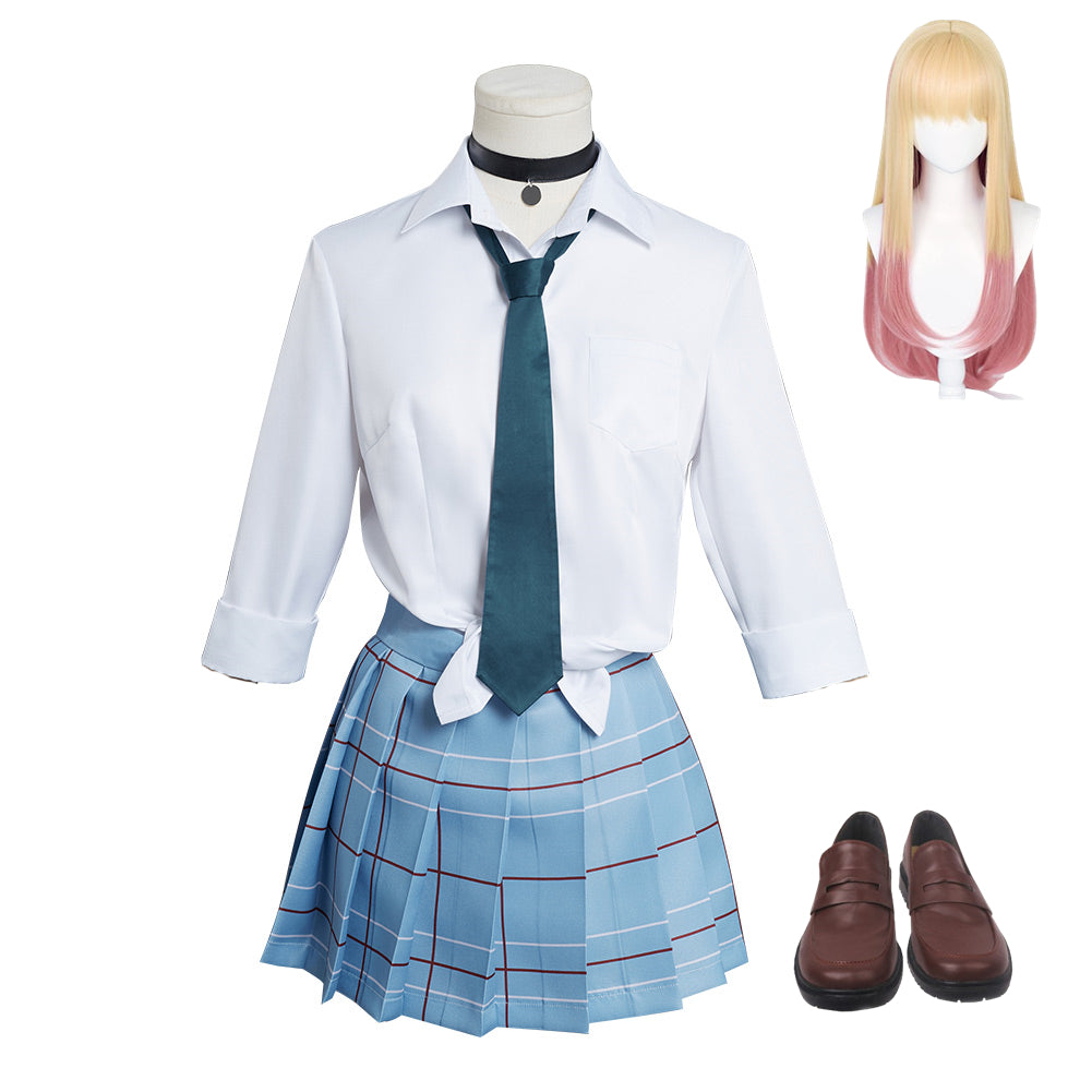 Sexy Cosplay Doll Marine Kitagawa Uniforme Scolaire Cosplay Costume Peruque Chaussures
