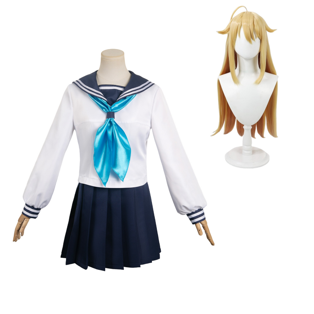 Shikanoko Nokonoko Koshitantan Shikanoko Uniforme Scolaire Cosplay Costume Perruque