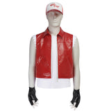 Street Fighter 6 Terry Bogard Haut Blanc+Gilet Rouge+Chapeau Cosplay Costume