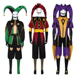 The Freak Circus Harlequin Tenue Verte/Pierrot Tenue Rouge/Jester Tenue Violette Cosplay Costume Perruque