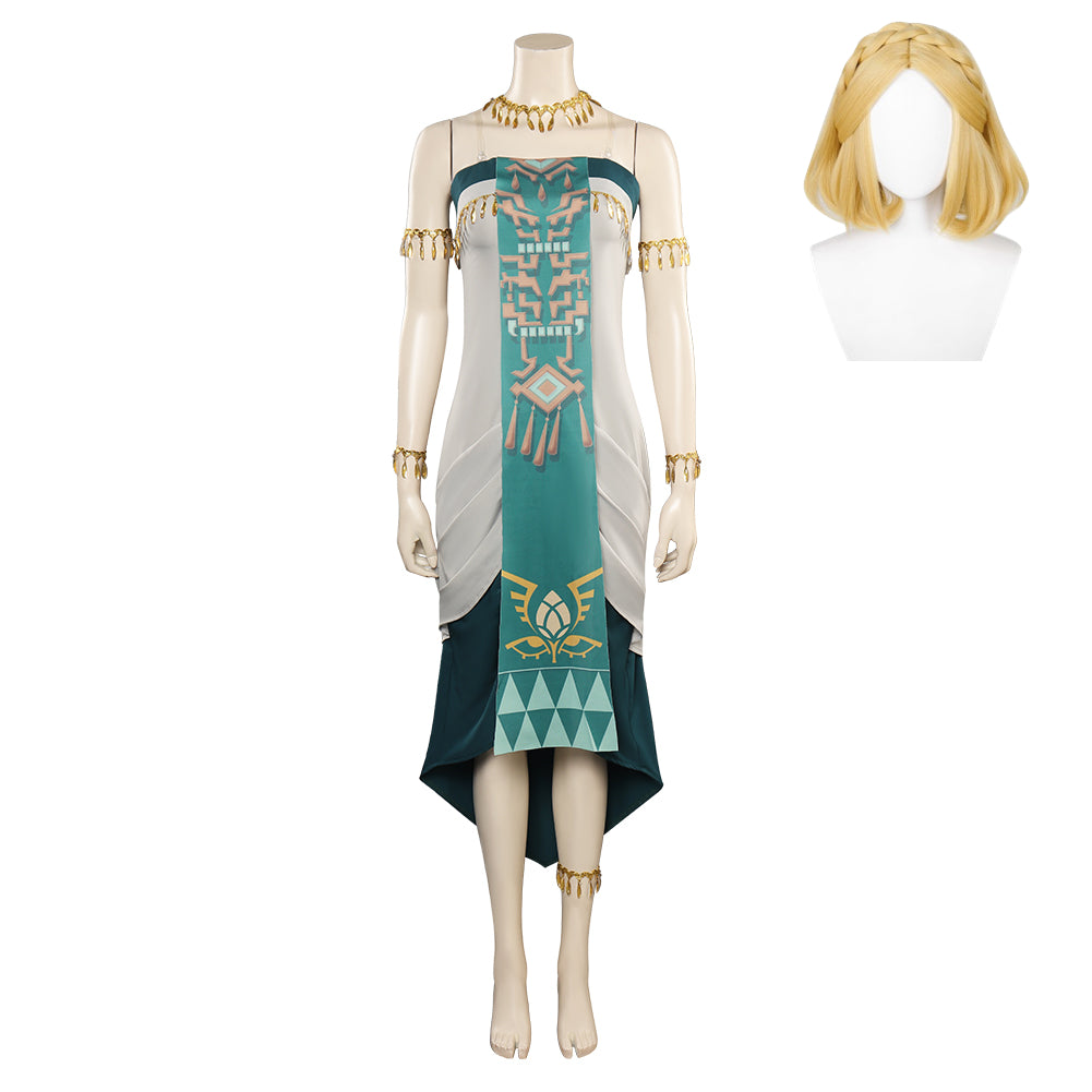 The Legend of Zelda: Tears of the Kingdom Zelda Jeu Robe Cosplay Costume Perruque