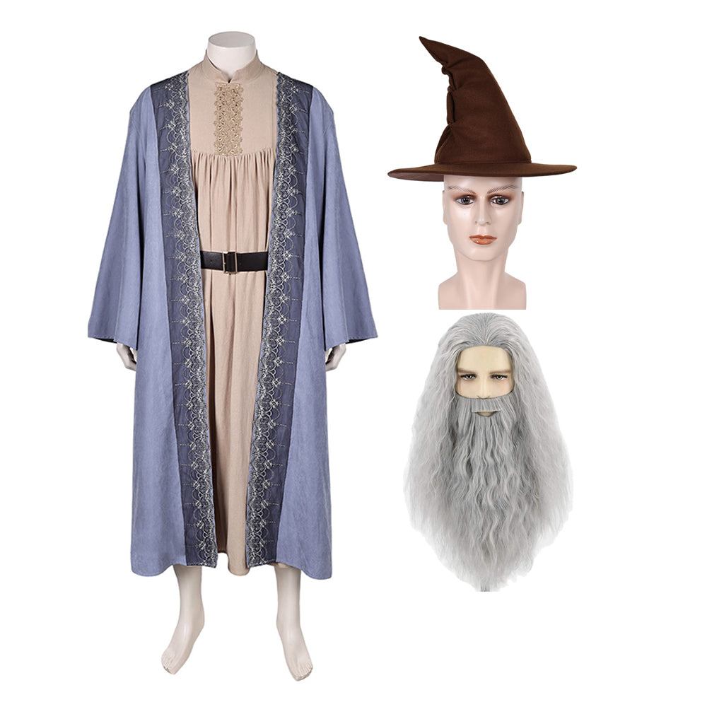 The Lord of The Rings(2024) Tom Bombadil Tenue Bleu Cosplay Costume Perruque Chapeau