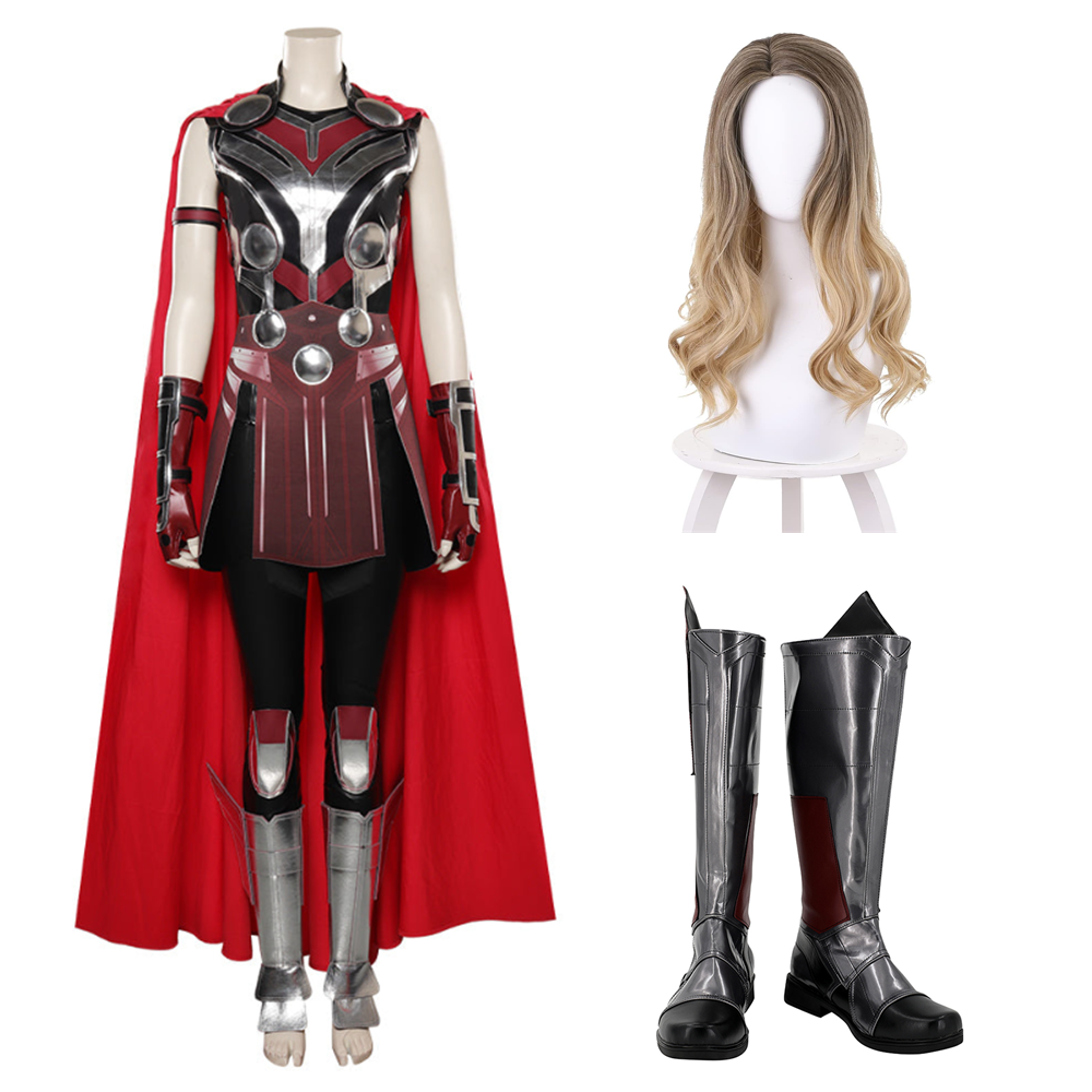 Thor: Love and Thunder Jane Foster Femme Combat Cosplay Costuem Perruque Chaussures