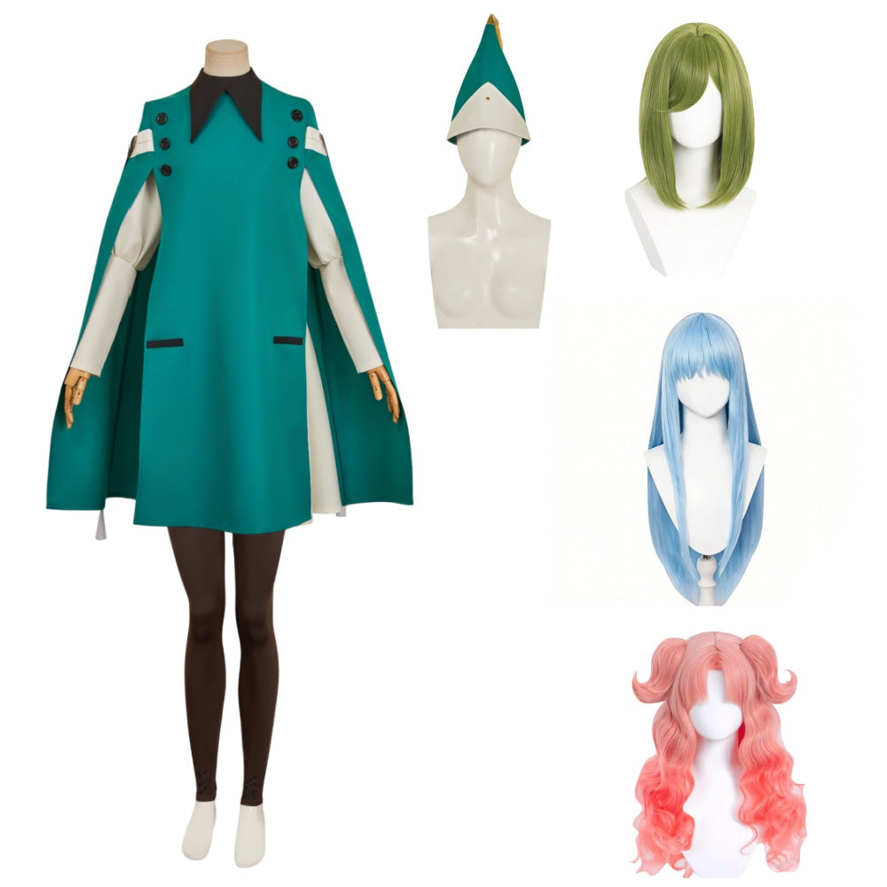 Tongari Boushi no Atelier(2026) Coco/Richeh/Tetia Tenue Verte Cosplay Costume Ver.2 Perruques