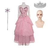 Wicked(2024) Glinda Tenue Rose Copslay Costume Couronne Baguette