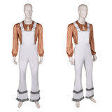 ABBA 1970s Homme Bjorn Ulvaeus Chemise+Salopette Costume Vintage