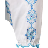 ABBA Anni-Frid Synni Lyngstad Chemise Bleu et Blanc Cosplay Costume