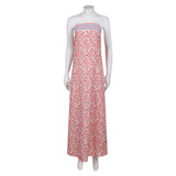 ABBA Femme Anni-Frid Lyngstad 1970s Robe Rose et Blanche Costume Vintage