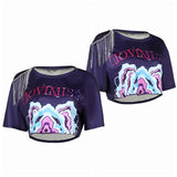 Adulte & Enfant KPop Demon Hunters(2025) Huntrix Zoey T-shirt Bleu Cosplay Costume