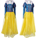 Adulte Blanche Neige Robe+Collier+Bandeau Cosplay Costume