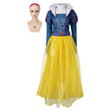 Adulte Blanche Neige Robe+Collier+Bandeau Cosplay Costume