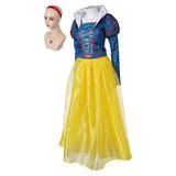 Adulte Blanche Neige Robe+Collier+Bandeau Cosplay Costume