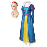 Adulte Blanche Neige(2025) Blanche Neige Robe Bleue+Collier+Bandeau Cosplay Costume