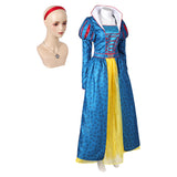 Adulte Blanche Neige(2025) Blanche Neige Robe Bleue+Collier+Bandeau Cosplay Costume