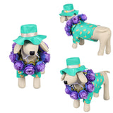 Animal Requin Jeff Costume Vert+Chapeau+Couronne de Cou Pour Chien