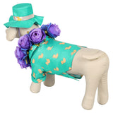 Animal Requin Jeff Costume Vert+Chapeau+Couronne de Cou Pour Chien
