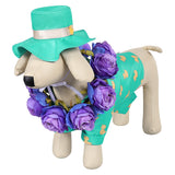 Animal Requin Jeff Costume Vert+Chapeau+Couronne de Cou Pour Chien
