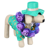 Animal Requin Jeff Costume Vert+Chapeau+Couronne de Cou Pour Chien