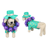 Animal Requin Jeff Costume Vert+Chapeau+Couronne de Cou Pour Chien