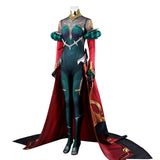 Arcane: League of Legends Saison 2 Mel Tenue Verte et Rouge Cosplay Costume