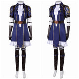 Arcane: League of Legends Saison 2(2024) Caitlyn Tenue Bleue à Manches Courtes Cosplay Costume