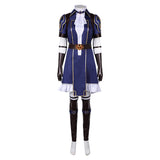 Arcane: League of Legends Saison 2(2024) Caitlyn Tenue Bleue à Manches Courtes Cosplay Costume