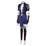 Arcane: League of Legends Saison 2(2024) Caitlyn Tenue Bleue à Manches Courtes Cosplay Costume