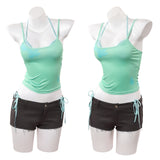 Cosplay Costume Mizi Alien Stage(2026) TV Cosplay Top Vert/Blanc+Short Femme